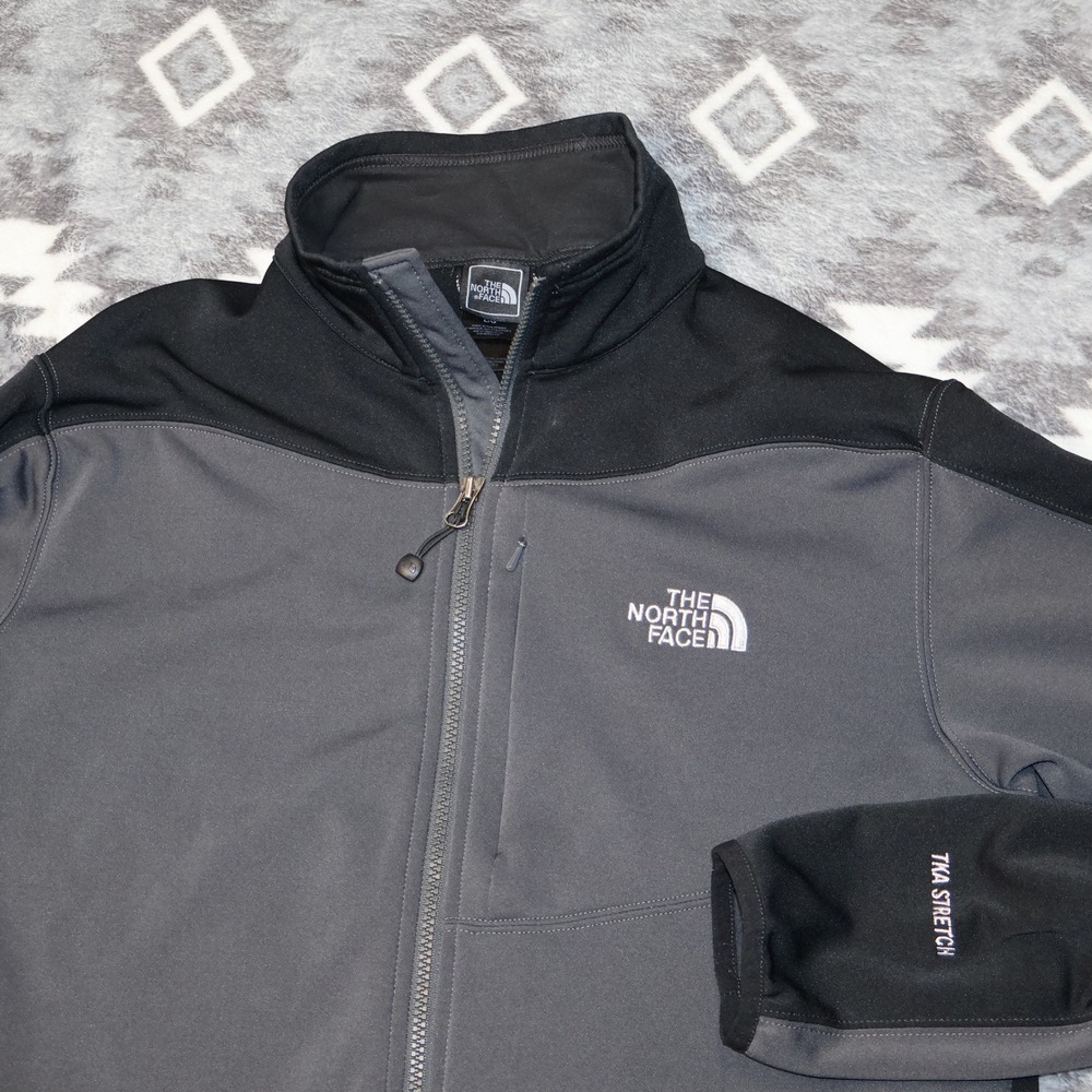The North Face TKA Stretch Full Zip Jacket Grey Black Mens L